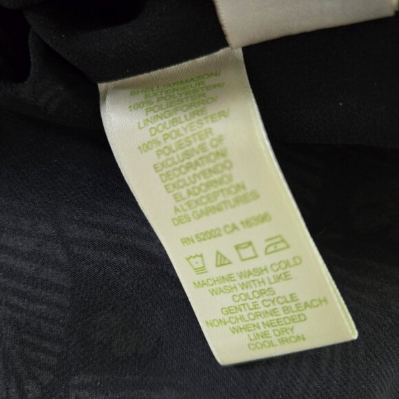 SIGRID OLSEN Black & Taupe Patterned V Neck Short Sleeve Blouse 20W - Picture 4 of 4